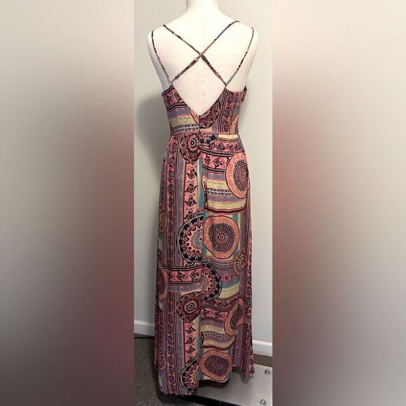 Lulu's Sunrise to Sunset Coral Pink Print Maxi Dress - Picture 5 of 9